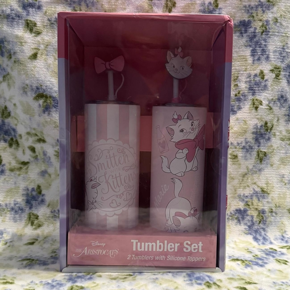 Disney Aristocats Pink and White Tumbler Set